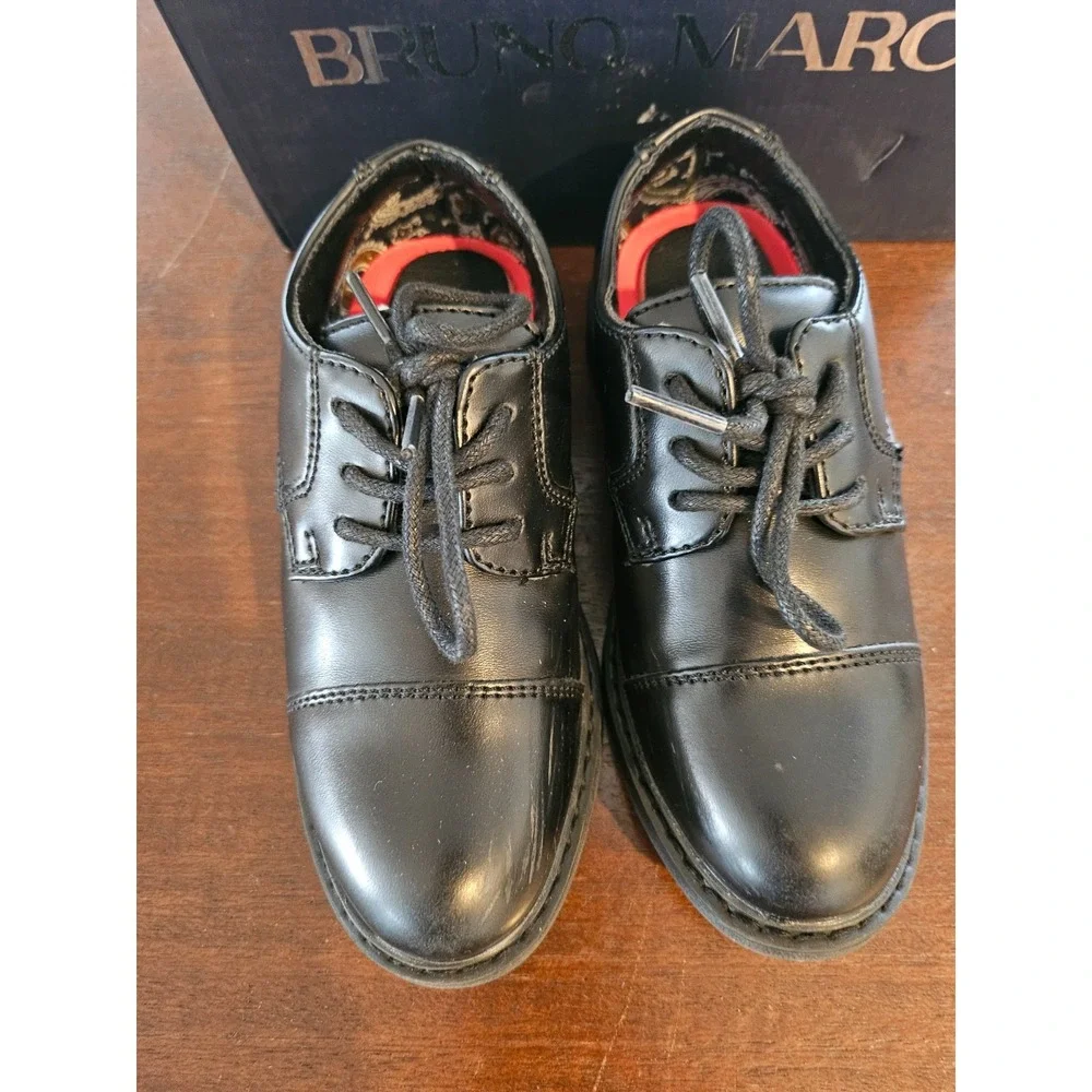 Bruno Marc Boy's Dress Oxford Formal Lace-Up Black‎ Shoes Size 9 New in box
